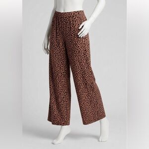 🤩Old Navy Brown Animal Print Spotted Wide Leg Palazzo Pants Women’s Small